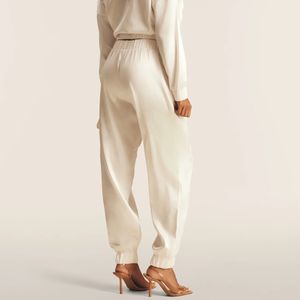 Silk effect cargo jogger with cuff