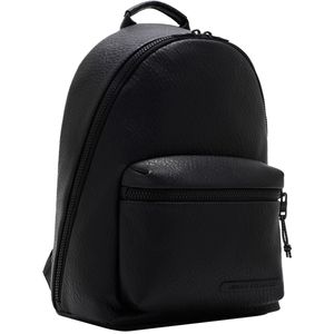 Black Tumbled Leather Backpack
