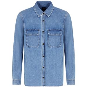 Camicia regular fit in denim slavato