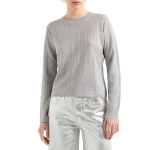 Maglia grigia in lurex e viscosa