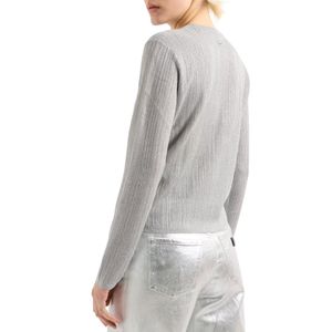 Maglia grigia in lurex e viscosa
