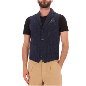 Off blue vest with pocket square
