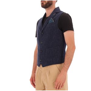Off blue vest with pocket square