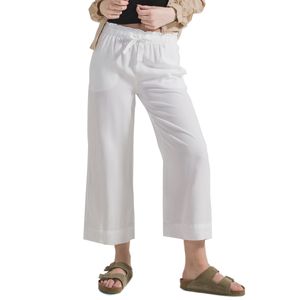 Pantalone cropped in lyocell con coulisse