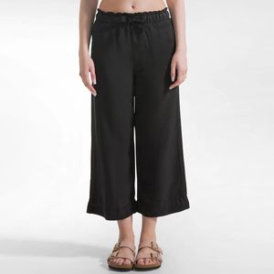 Pantalone cropped in lyocell con coulisse
