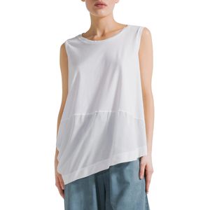 Asymmetrical top with muslin inserts