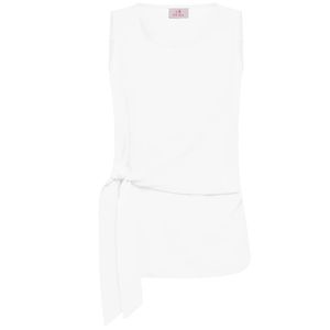 Linen and cotton top with belt