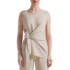 Linen and cotton top with belt