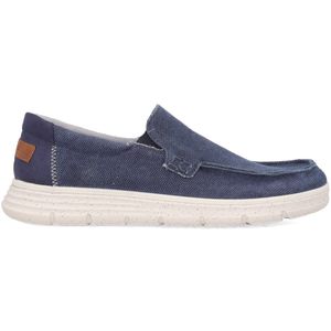 Blue fabric moccasin