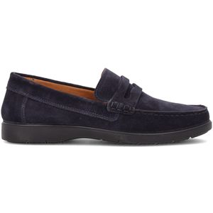 Blue moccasin with leather detail