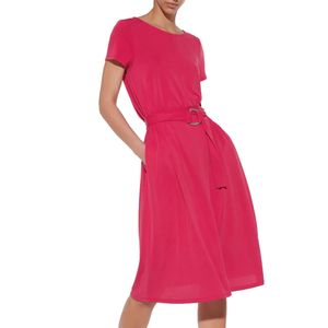 Fuchsia cover-up dress with buckle