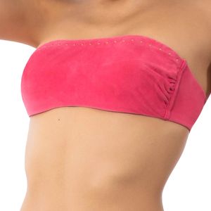 Pink bandeau bikini top