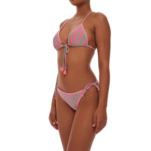 Lurex animal print triangle bikini