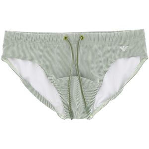 Slip mare a righe con logo ricamato