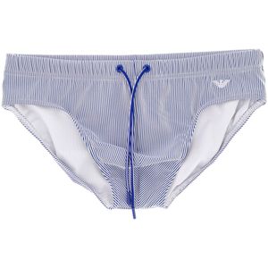 Slip mare a righe con logo ricamato
