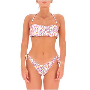 Bikini con fascia imbottita stampa Logomania
