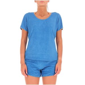 T-shirt in cotone con orli oro