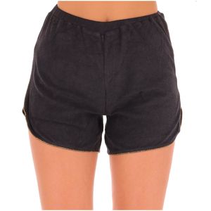 Shorts in tinta unita con orli oro