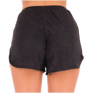 Shorts in tinta unita con orli oro