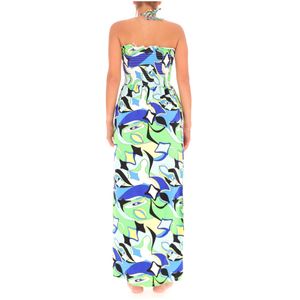 Long dress with all-over pattern