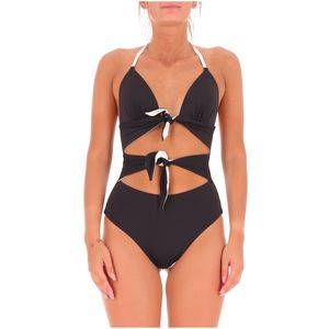 One-piece swimsuit with bows