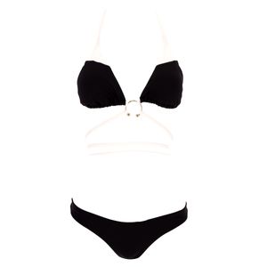Two-tone bikini with laces
