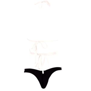 Two-tone bikini with laces