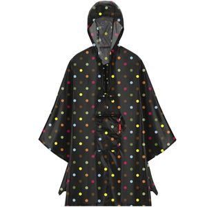 Mini Maxi black poncho with coloured polka dots