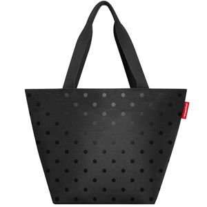 M Glossy Dots Black Shopper Bag