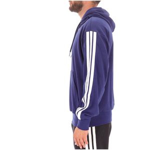 Felpa blu con cappuccio e logo bianco