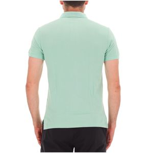 Polo slim fit verde in cotone con pony
