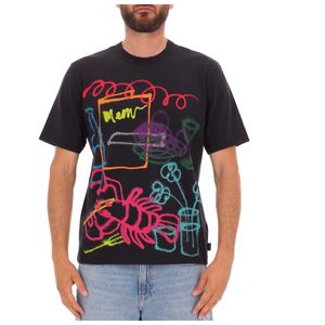 Black Cotton Graffiti T-Shirt