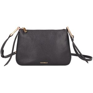 Mini black leather shoulder bag