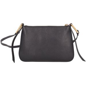 Mini black leather shoulder bag