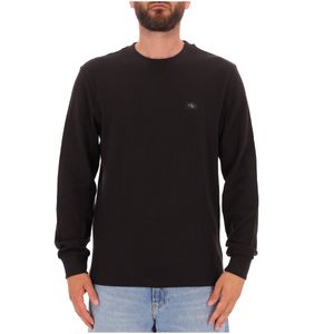Maglione nero in cotone girocollo