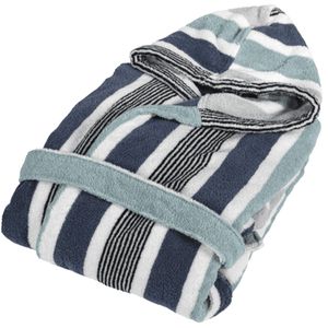 Shades striped hooded bathrobe
