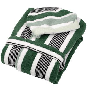 Shades striped hooded bathrobe