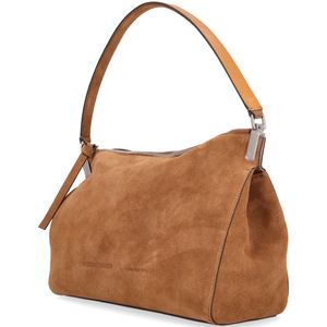Brown suede shoulder bag