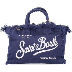 Borsa a mano Colette in lino blu navy
