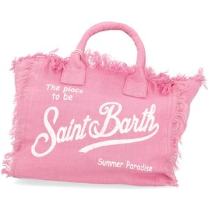 Borsa a mano Colette in lino rosa