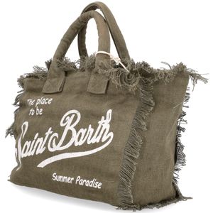 Borsa a mano Colette in lino verde