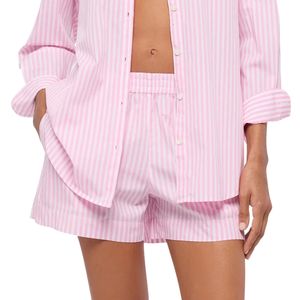 Shorts rosa a righe Meave in cotone