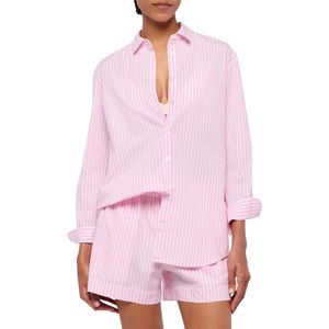 Brigitte striped cover-up shirt