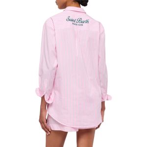 Brigitte striped cover-up shirt