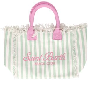 Vanity Stripes white and green shoulder bag