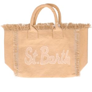 Borsa a spalla Vanity beige in cotone