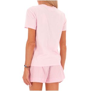 T-shirt Emilie rosa con strass in cotone