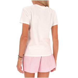 T-Shirt Emilie bianca con logo strass