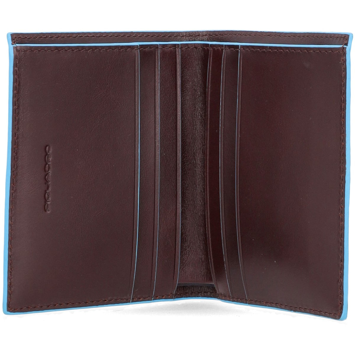 Piquadro - Leather wallet with blue edges - Arteni.it