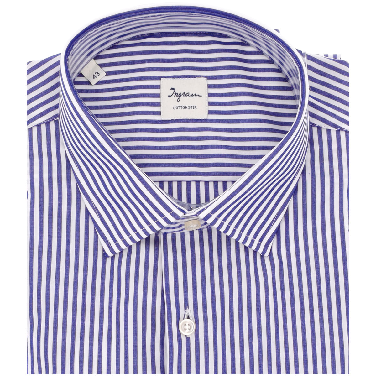 INGRAM - Classic fit shirt with white and blue stripes on arteni